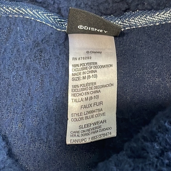 Disney Mickey Head Womens Plush Navy Silver Long Sleeve Top Medium - Picture 5 of 11